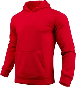 Men's Hooded Sweatshirts Long Sleeve Lightweight Hoodie Solid Color Casual Pullover Tops with Pocket