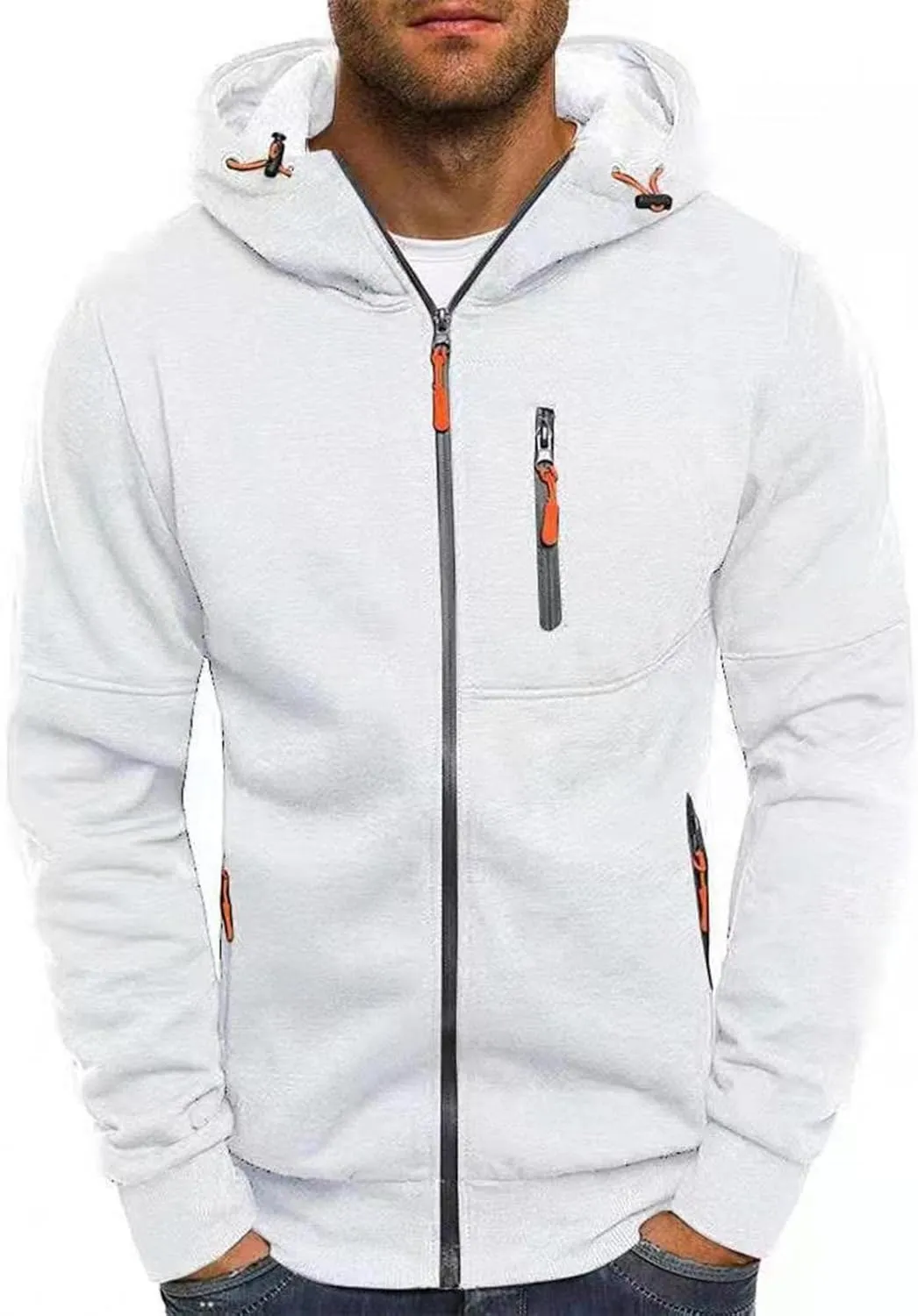 Mens Hoodies,Mens Men's Autumn Slim Casual Plaid Hooded Top Blouse Fashion Sweatshirts Hoodies for Men Fashion Hoodies