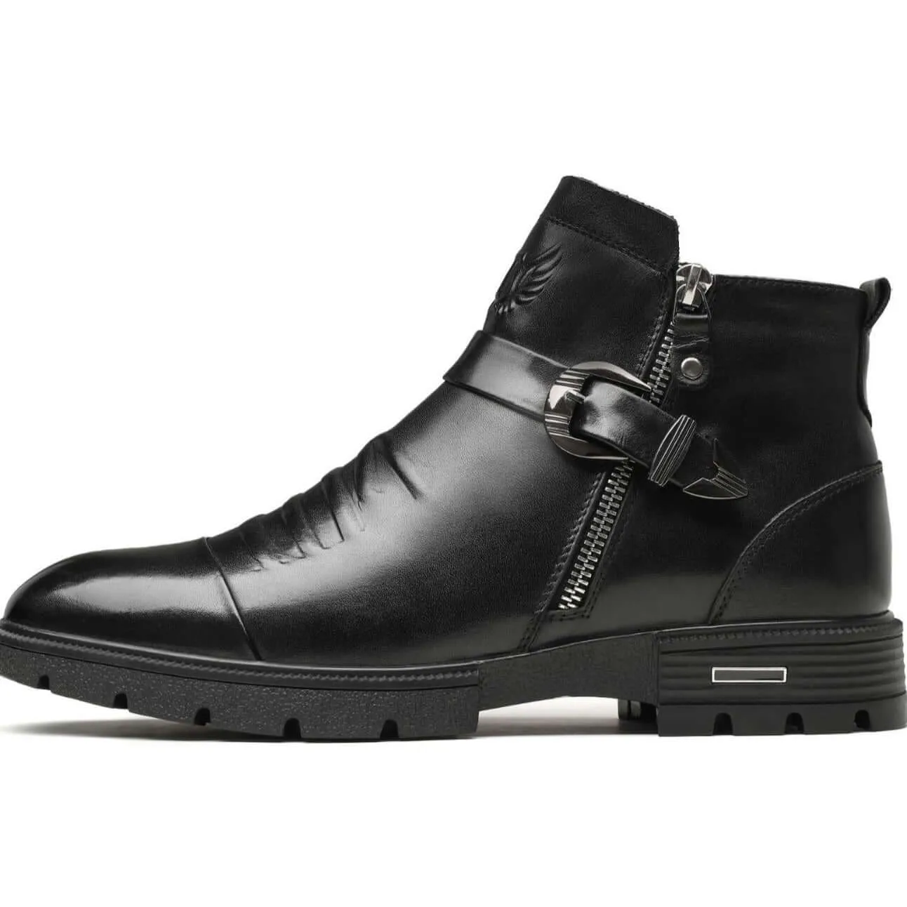 Men's Leather Slip-On Mid-Rise Boots