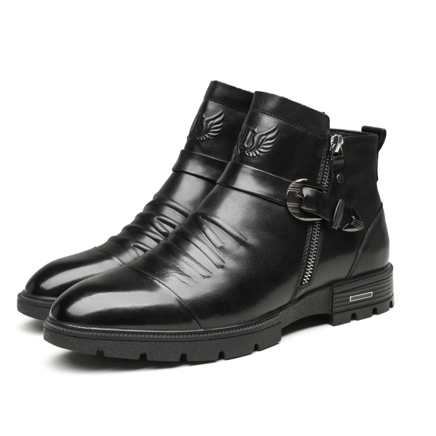Men's Leather Slip-On Mid-Rise Boots