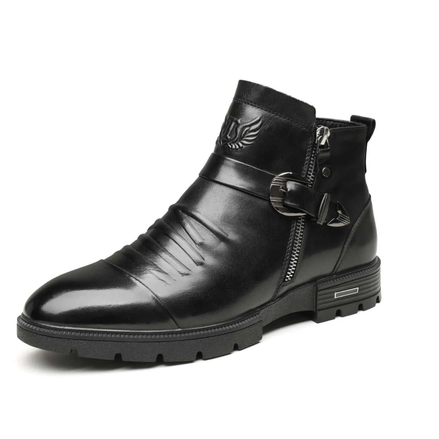 Men's Leather Slip-On Mid-Rise Boots