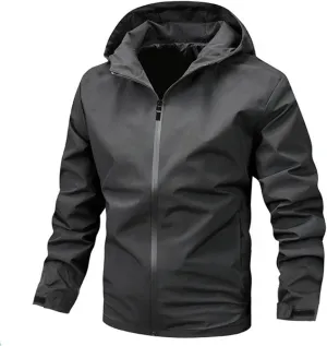 Men's Lightweight Jacket Hooded Hiking Coats Outdoor Windbreaker