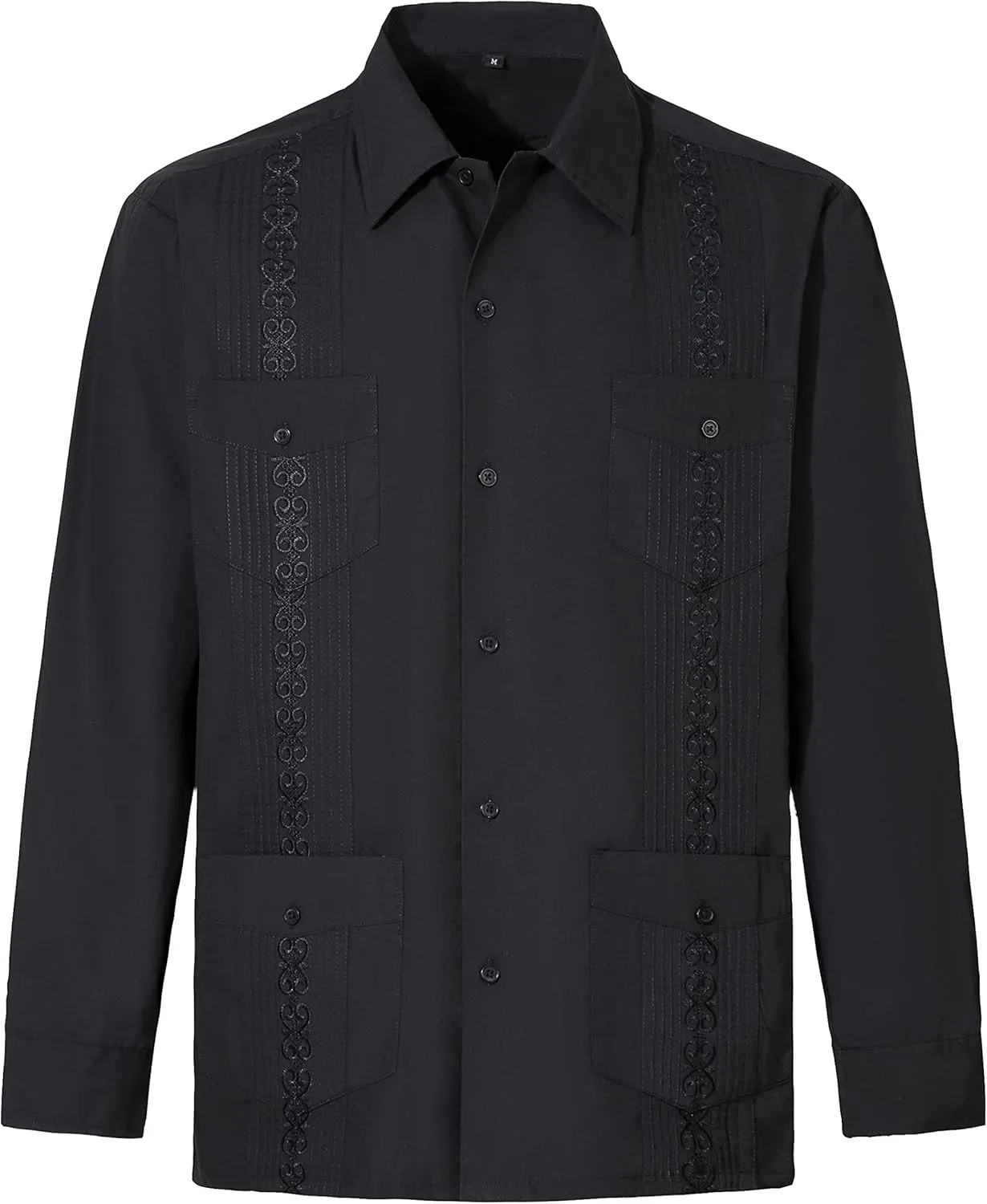 Men's Long Sleeve Guayabera Shirts Cuban Shirts