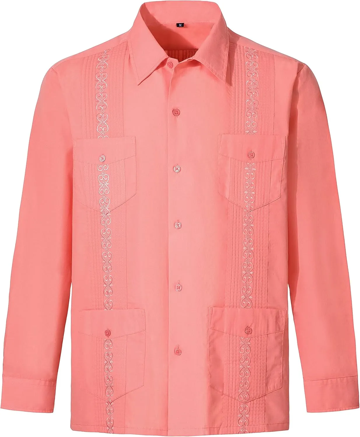 Men's Long Sleeve Guayabera Shirts Cuban Shirts