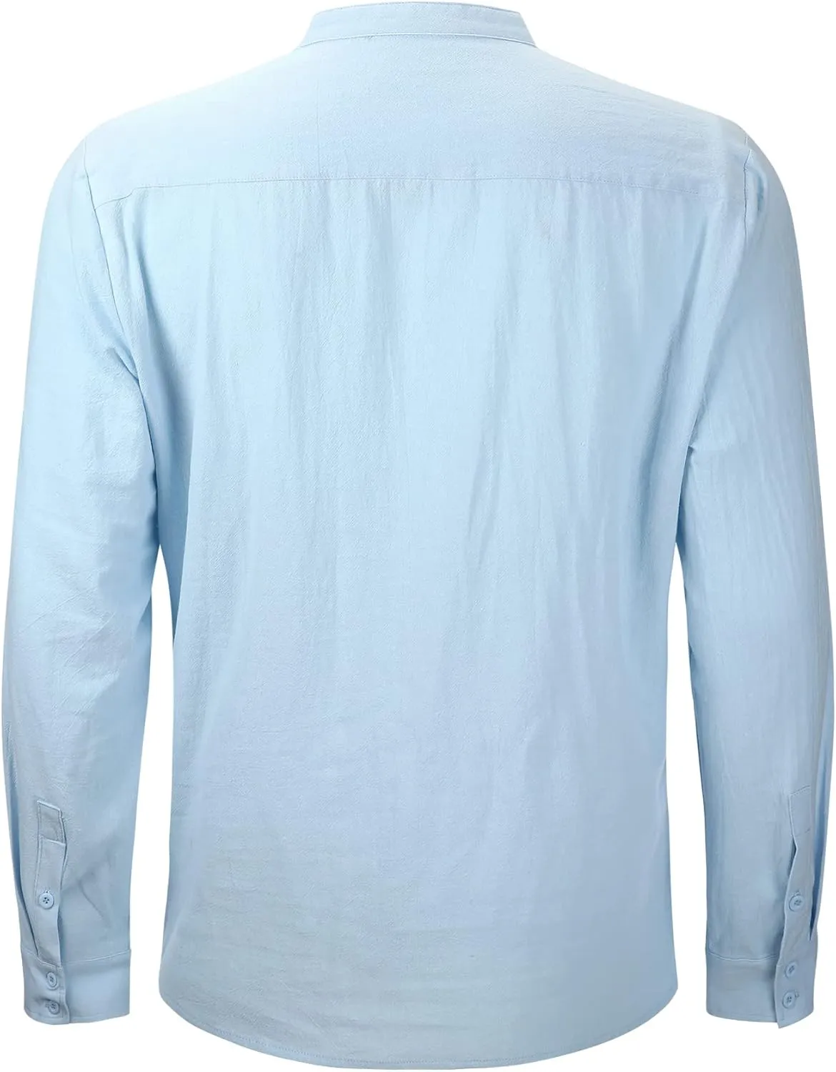 Mens Long Sleeve Shirts Casual Cotton Shirts Solid Beach Yoga Henley Shirts