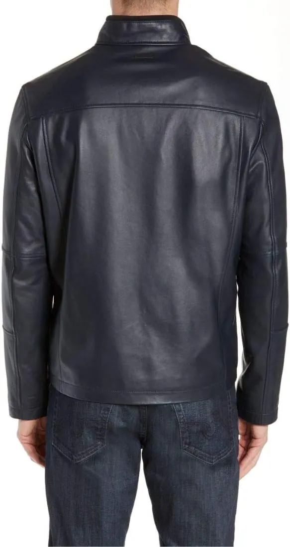 Men's Motorcycle Fashion Biker Stylish Outerwear Zipper JacketLambskin Jacket for Men
