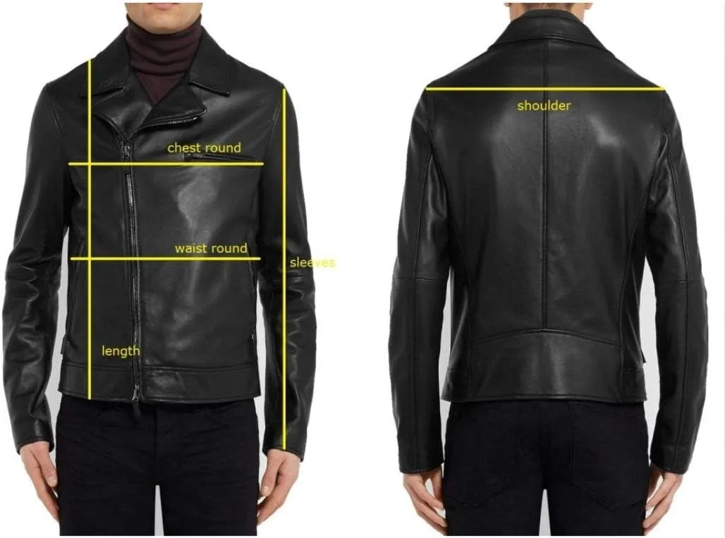 Men's Motorcycle Fashion Biker Stylish Outerwear Zipper JacketLambskin Jacket for Men