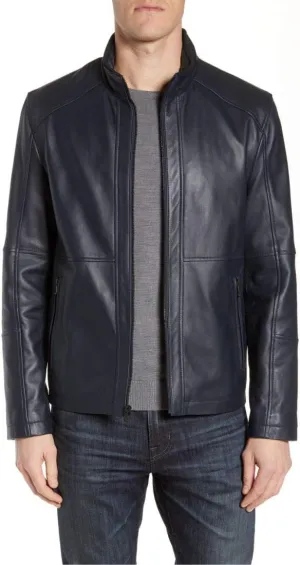 Men's Motorcycle Fashion Biker Stylish Outerwear Zipper JacketLambskin Jacket for Men