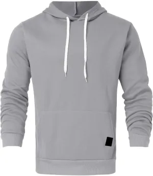 Mens Oversized Plain Hoodie: Lightweight Heated Workout Sweatshirt Oversized Casaul Pullover
