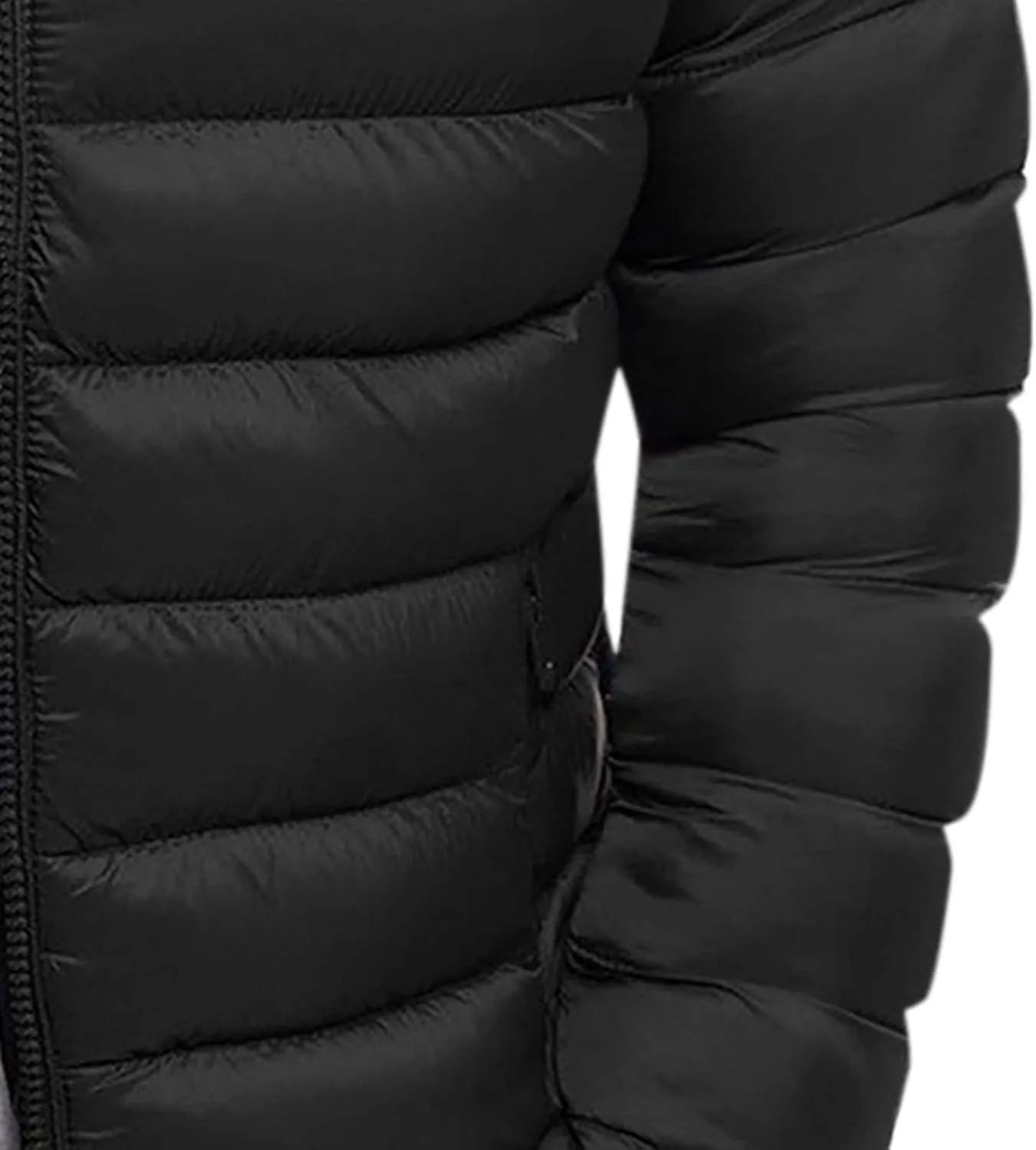 Men's Puffer Jacket Stand Collar Quilted Coat Lightweight Packable Down Jacket Casual Warm Winter Outwear with Pockets