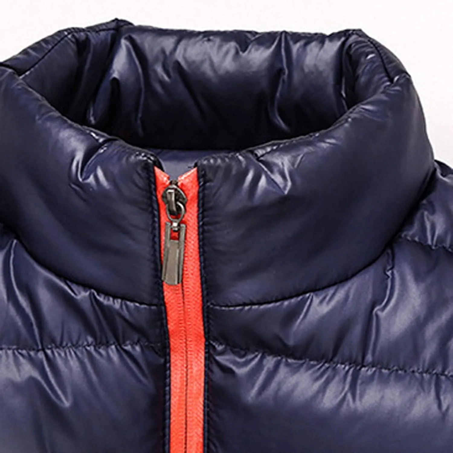 Mens Quilted Puffer Down Jackets Winter Packable Jacket Cotton Padded Full Zip Thick Coats Casual Warm Tops