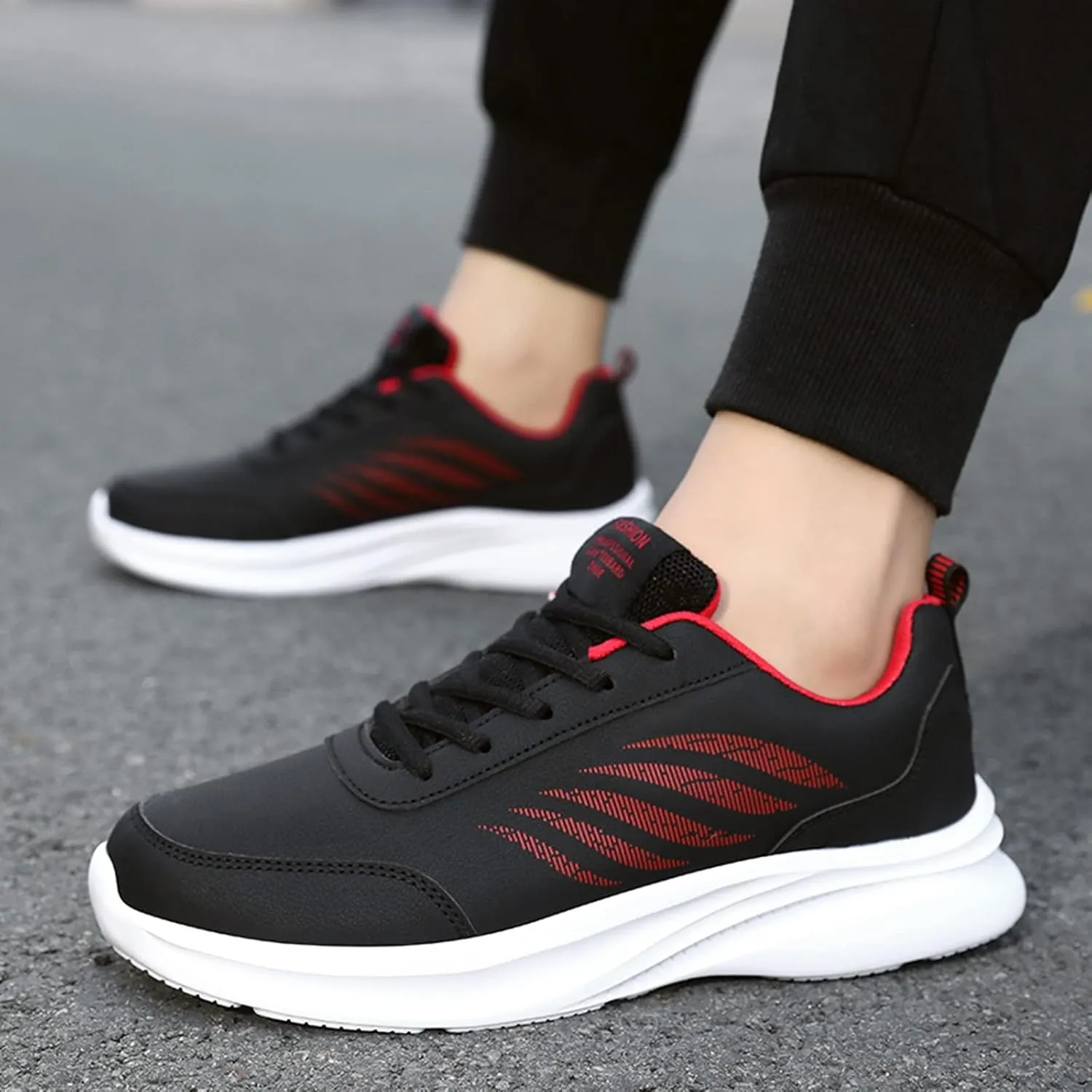 Mens Shoes Casual Leather Laace Up Solid Color Casual Fashion Simple Shoes Running Mens Sneaker Boots