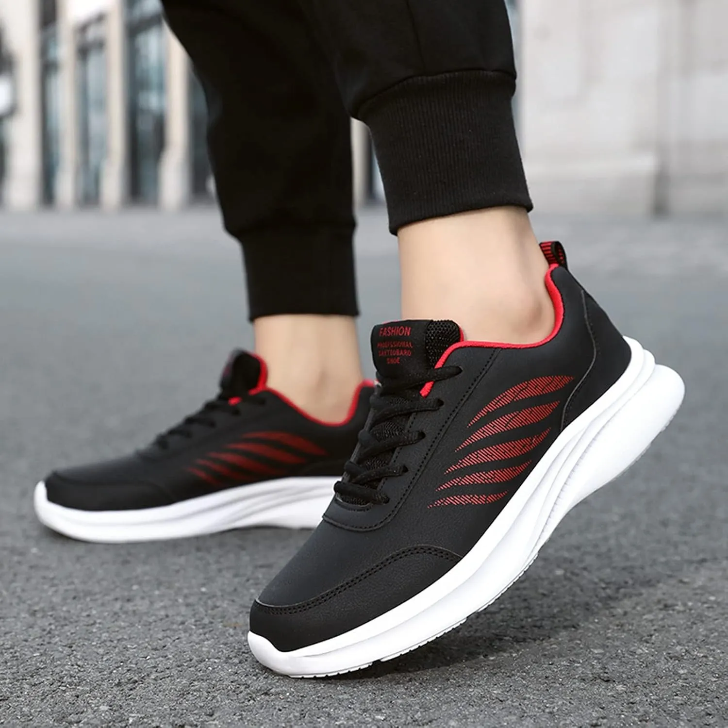 Mens Shoes Casual Leather Laace Up Solid Color Casual Fashion Simple Shoes Running Mens Sneaker Boots