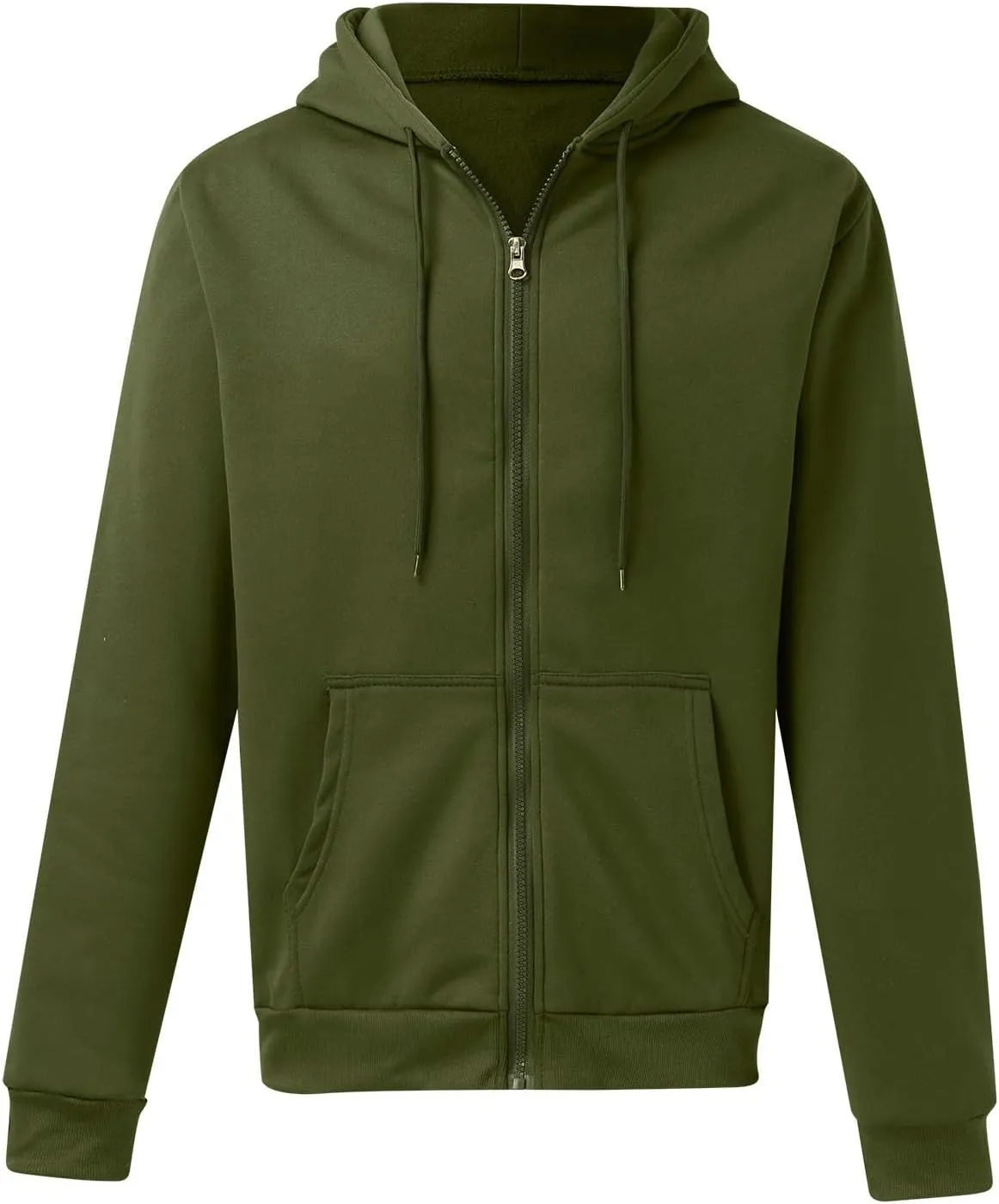 Mens Slim Fit Lightweight Zip Up Hoodie with Pockets Long Sleeve Full Zip Hooded Sweatshirt Drawstring Casual Hoodies