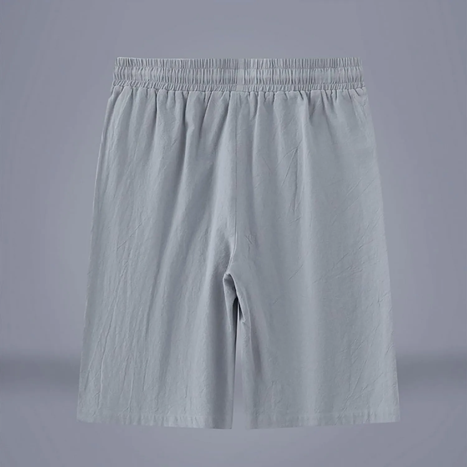 Mens Solid Shorts Basic Elastic Waist Drawstring Chino Shorts for Home or Outdoor Casual Use(Available in Plus Size)