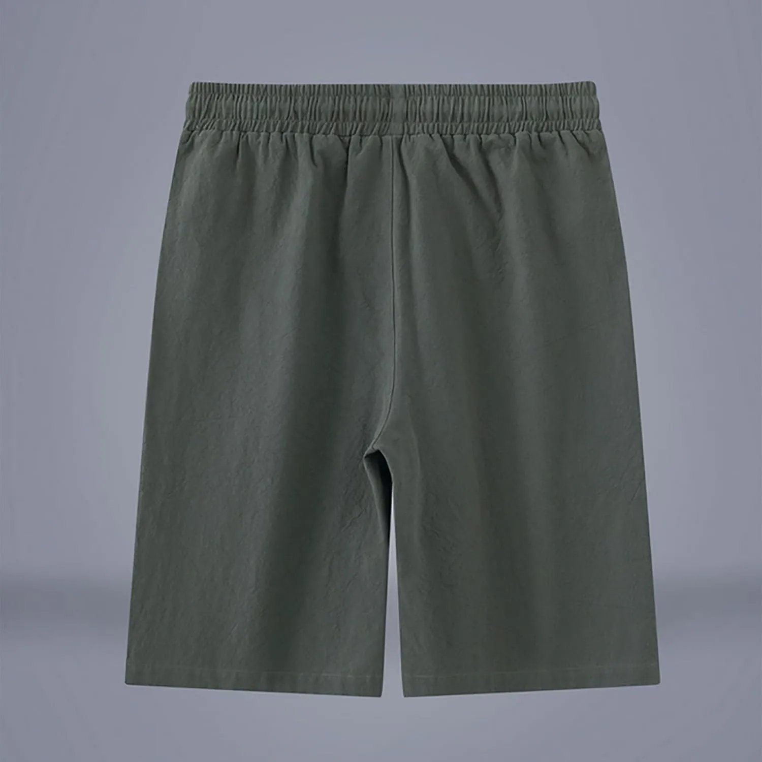 Mens Solid Shorts Basic Elastic Waist Drawstring Chino Shorts for Home or Outdoor Casual Use(Available in Plus Size)