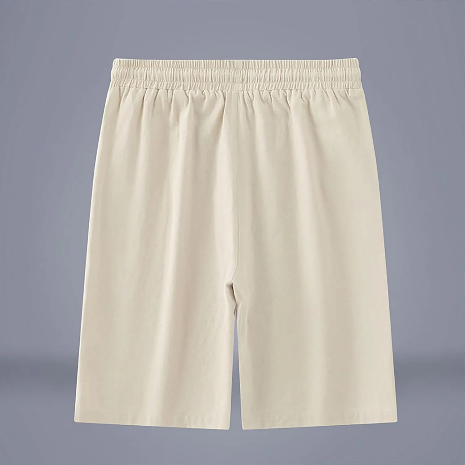 Mens Solid Shorts Basic Elastic Waist Drawstring Chino Shorts for Home or Outdoor Casual Use(Available in Plus Size)