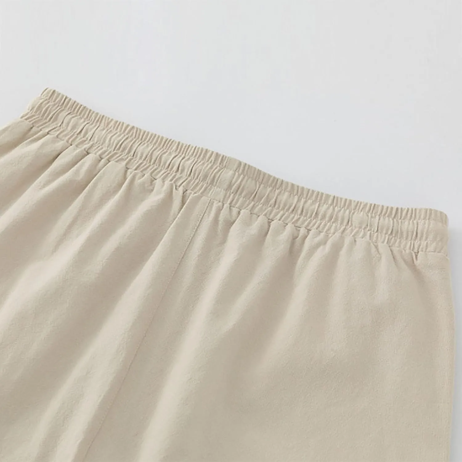Mens Solid Shorts Basic Elastic Waist Drawstring Chino Shorts for Home or Outdoor Casual Use(Available in Plus Size)