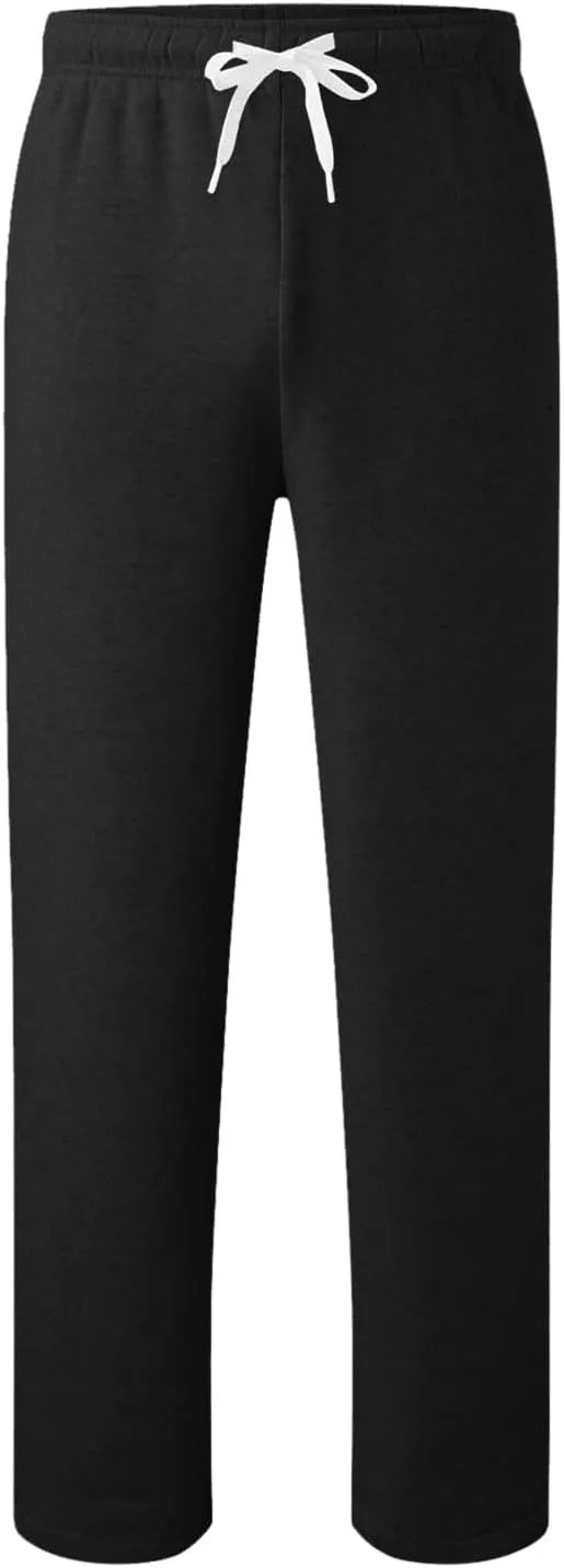 Mens Sweatpants Elastic Waist Drawstring Straight Wide Leg Joggerse Lightweight Outdoor Jogging Workout Pants with Pockets