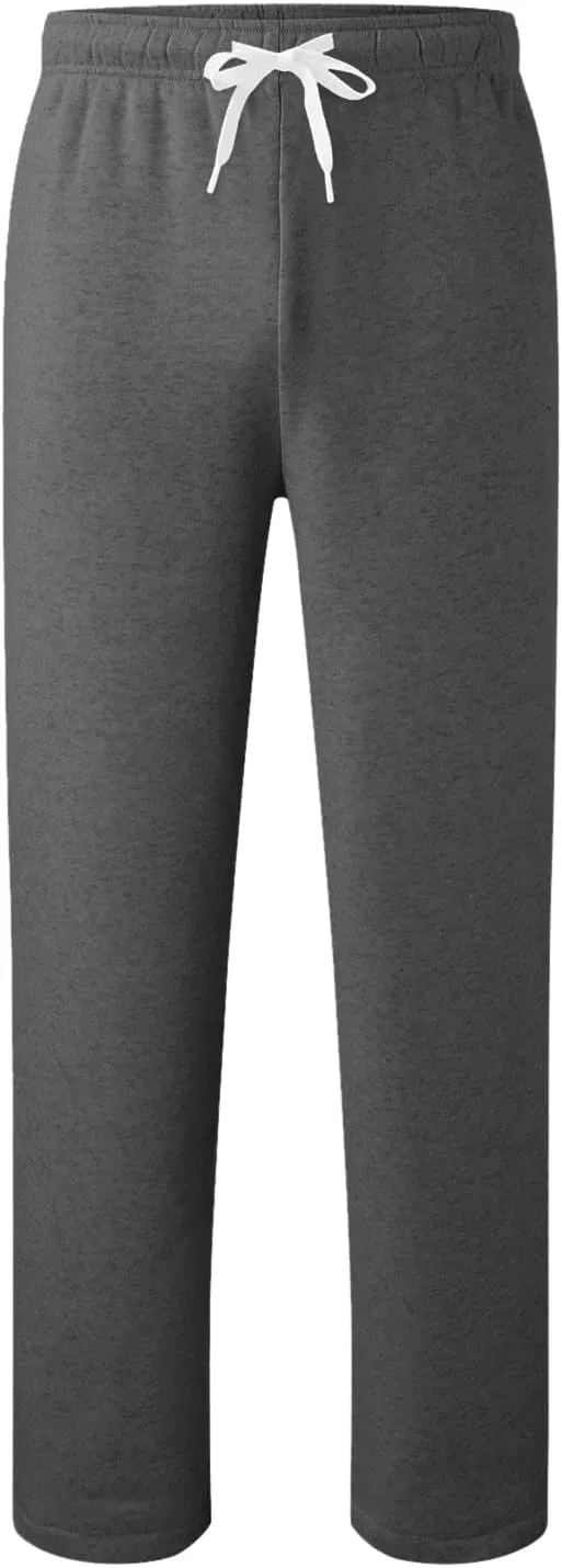 Mens Sweatpants Elastic Waist Drawstring Straight Wide Leg Joggerse Lightweight Outdoor Jogging Workout Pants with Pockets