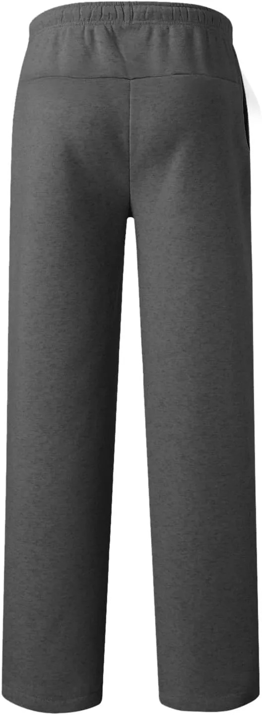 Mens Sweatpants Elastic Waist Drawstring Straight Wide Leg Joggerse Lightweight Outdoor Jogging Workout Pants with Pockets