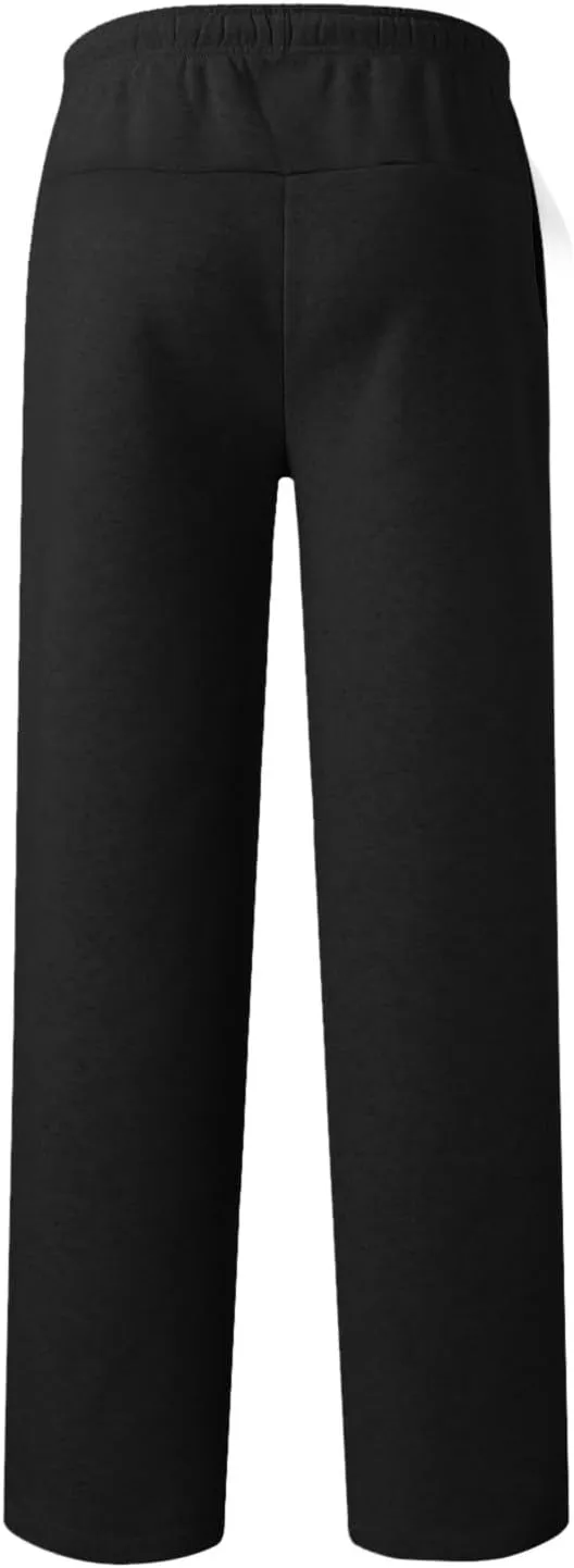 Mens Sweatpants Elastic Waist Drawstring Straight Wide Leg Joggerse Lightweight Outdoor Jogging Workout Pants with Pockets