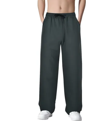 Mens Sweatpants with Pockets Open Bottom Athletic Pants Casual Relaxed Fit Straight Elastic Waist Joggers Outdoor Trousers