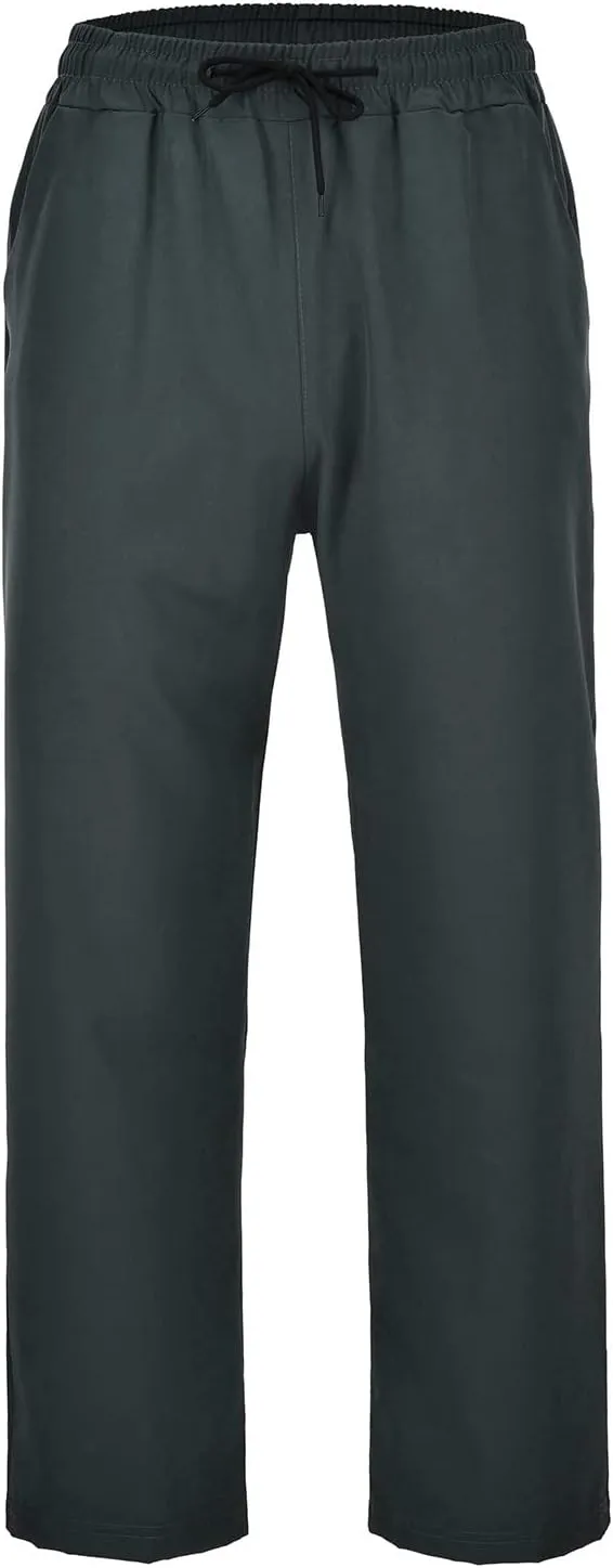 Mens Sweatpants with Pockets Open Bottom Athletic Pants Casual Relaxed Fit Straight Elastic Waist Joggers Outdoor Trousers