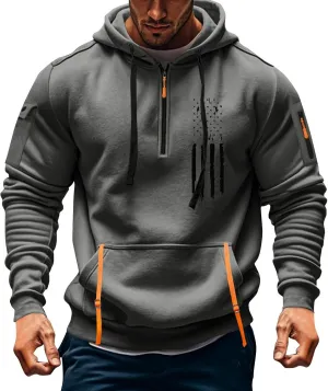 Mens Sweatshirts 1/4 Zip Stylish Lightweight Soft Drawstring Hoodies for Men Comfort Casual Hoodie with Pockets