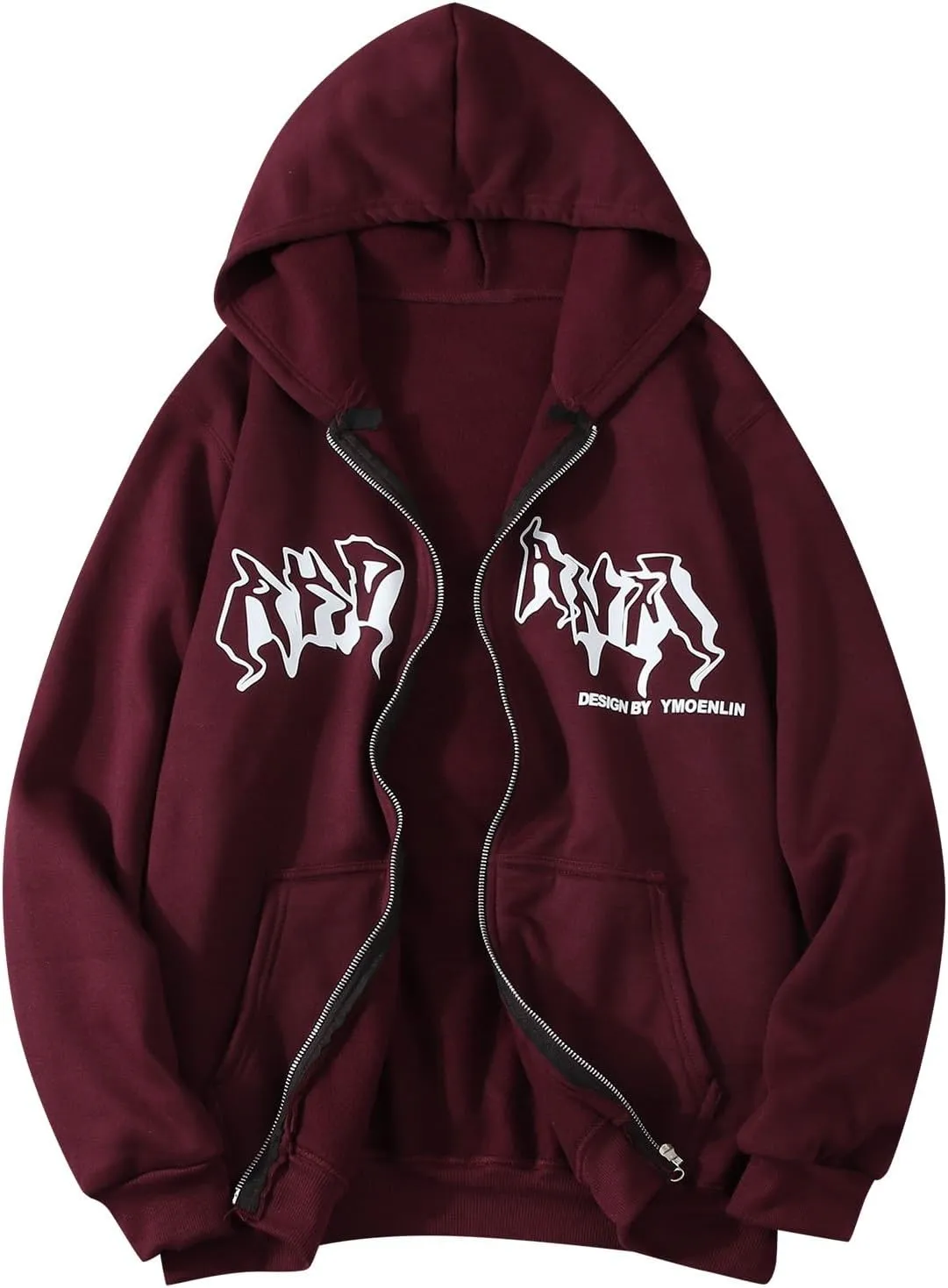 Mens Zip Up Hoodies Trendy Outwear with Pockets Hooded Sweatshirt Loose Fit Casual Fall Spring Warm Slim Fit Sweater Jacket