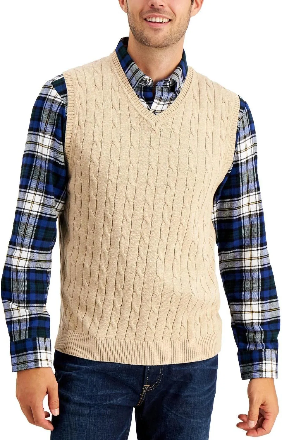 MNCEGEER Mens Knitwear Vest Sleeveless Casual V Neck Slim Fit Pullover Knitted Sweater