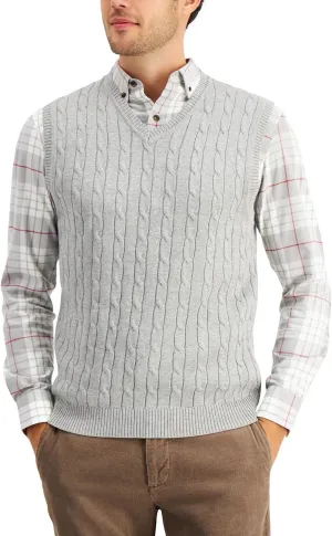 MNCEGEER Mens Knitwear Vest Sleeveless Casual V Neck Slim Fit Pullover Knitted Sweater
