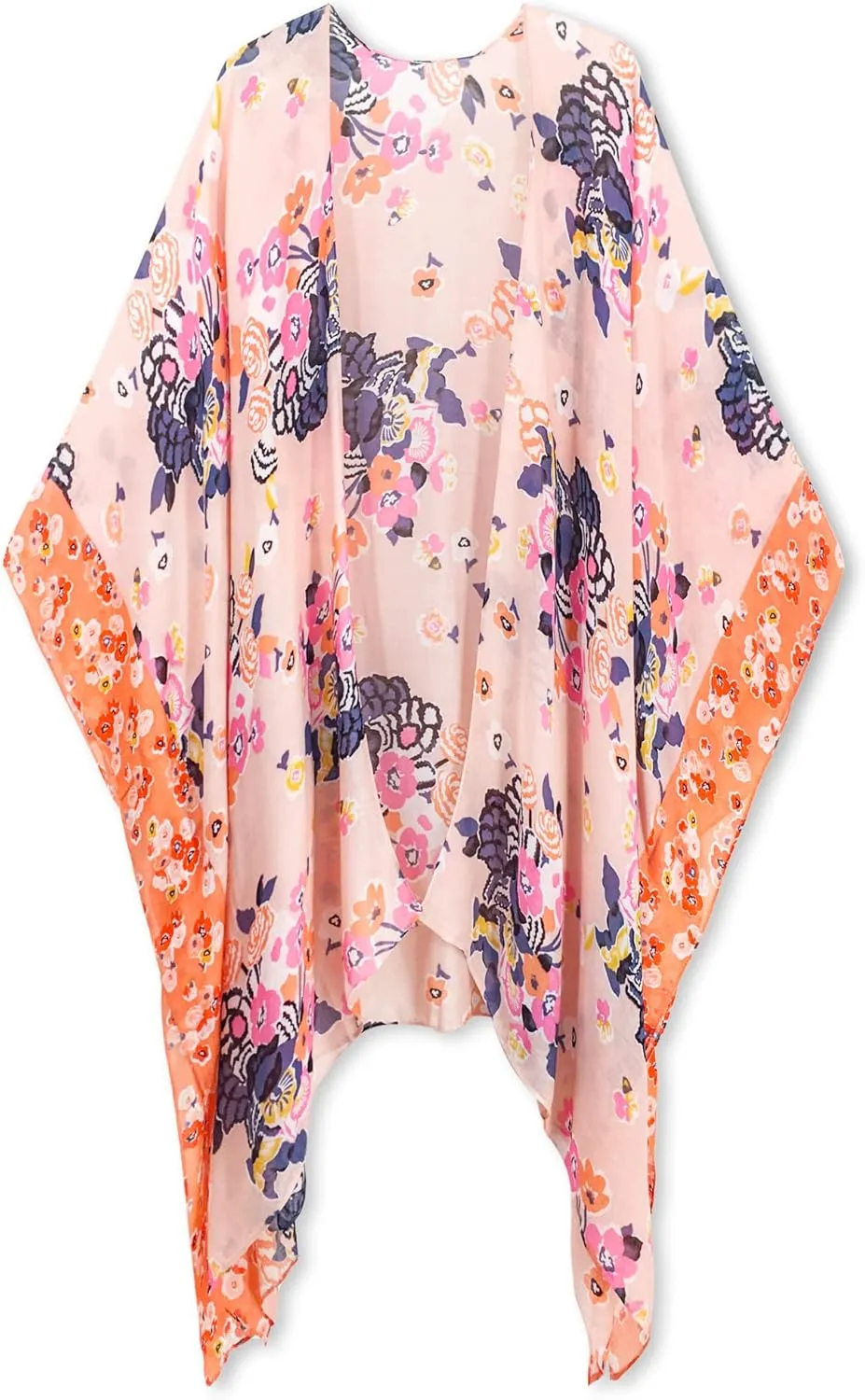 Moss Rose Women's Beach Cover up Swimsuit Kimono with Bohemian Floral Print, Loose Casual Resort Wear