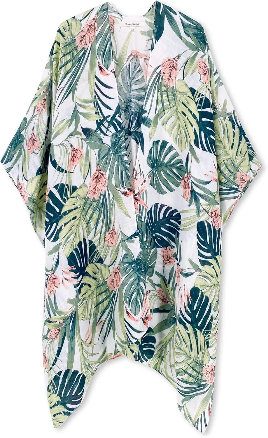 Moss Rose Women's Beach Cover up Swimsuit Kimono with Bohemian Floral Print, Loose Casual Resort Wear