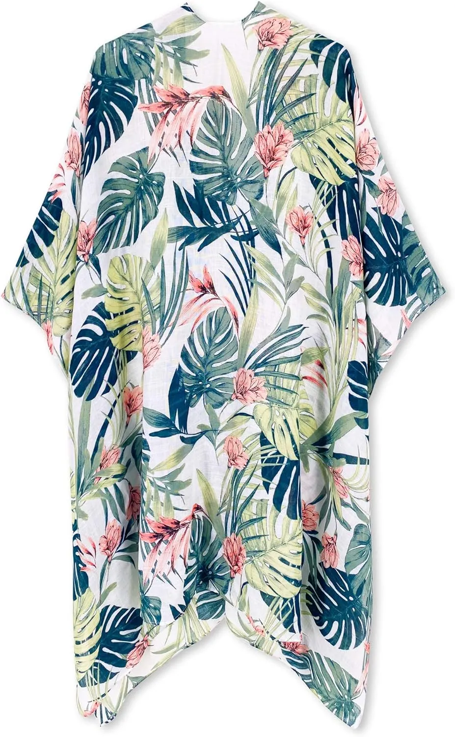 Moss Rose Women's Beach Cover up Swimsuit Kimono with Bohemian Floral Print, Loose Casual Resort Wear