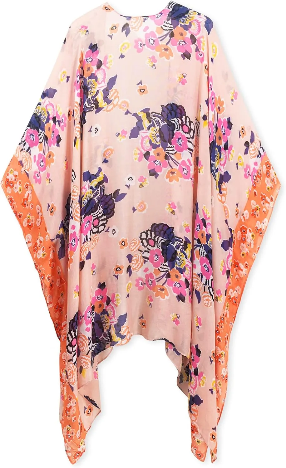 Moss Rose Women's Beach Cover up Swimsuit Kimono with Bohemian Floral Print, Loose Casual Resort Wear