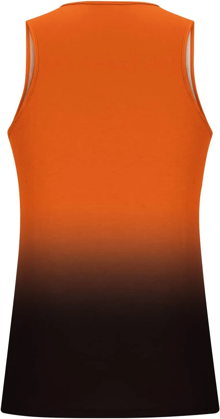 Muscularfit Beach Tank Tops for Men Summer Fashion Sleeveless Gradient Color Muscle Basic T Shirts Casual Loose Pullover Tops
