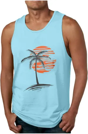 Muscularfit Tank Tops for Men Sleeveless Crewneck Shirts Summer Casual Gradient Color Pullover Athletic Gym Workout Tee Tops
