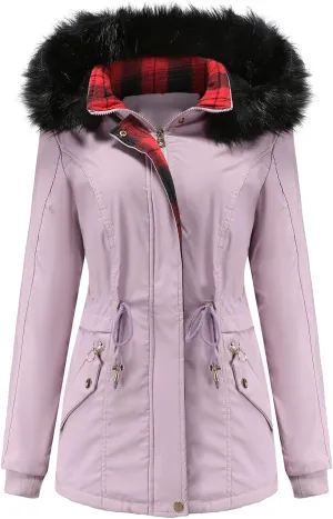 NaRHbrg Women's Vegan Down Hooded Jacket, Maxi Long Puffer Winter Warm Coat, Ladies Zip Water-Resistant Thicken Parka Outwear