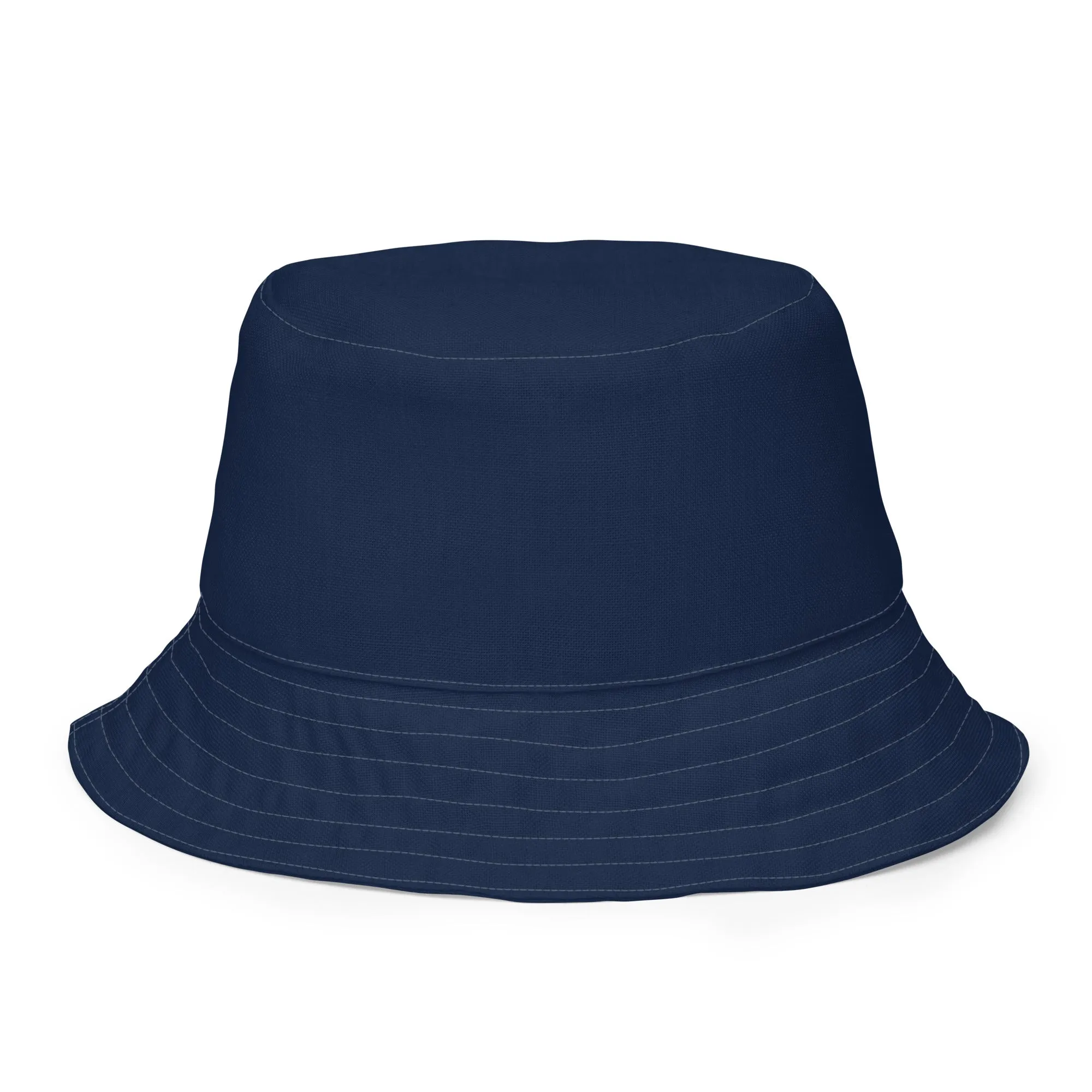 Navy & White Checkered Reversible Bucket Hat, Unisex (S/M, L/XL)