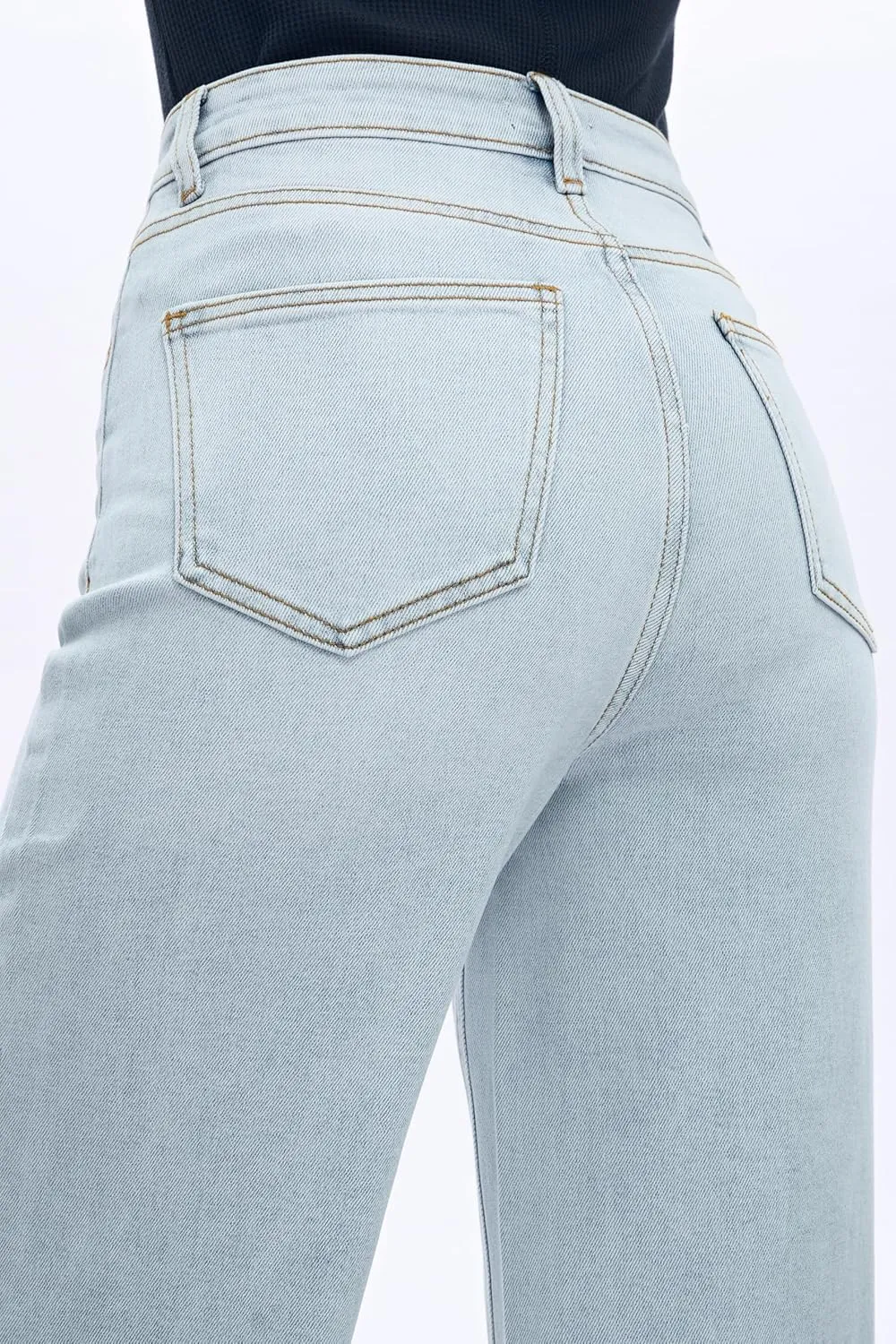 ONESO Mid-Low Rise Baggy Jeans Wide Leg for Women Distressed Pants Stretchy Bottom Lady Basic Comfortable Denim