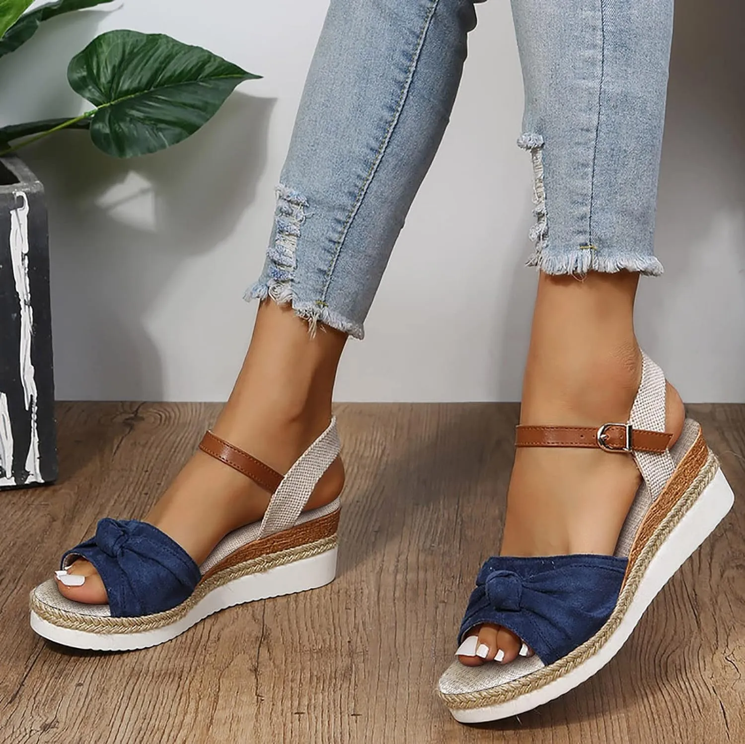 Orthopedic Platform Wedge Sandals for Women Summer Dressy 2025,Wedges Heels Walking Arch Support Open Toe Ankle Strap Casual Slip on Comfortable