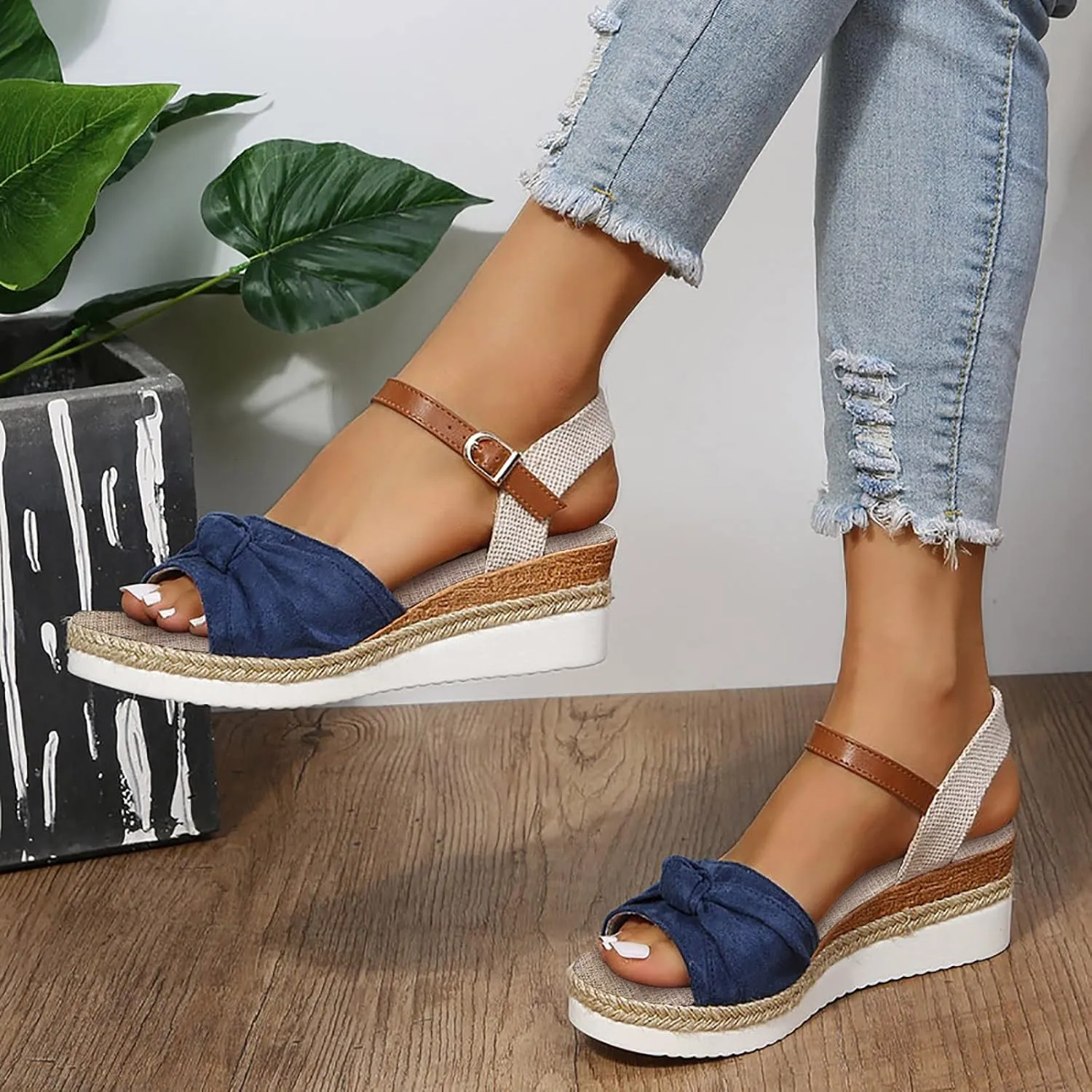 Orthopedic Platform Wedge Sandals for Women Summer Dressy 2025,Wedges Heels Walking Arch Support Open Toe Ankle Strap Casual Slip on Comfortable