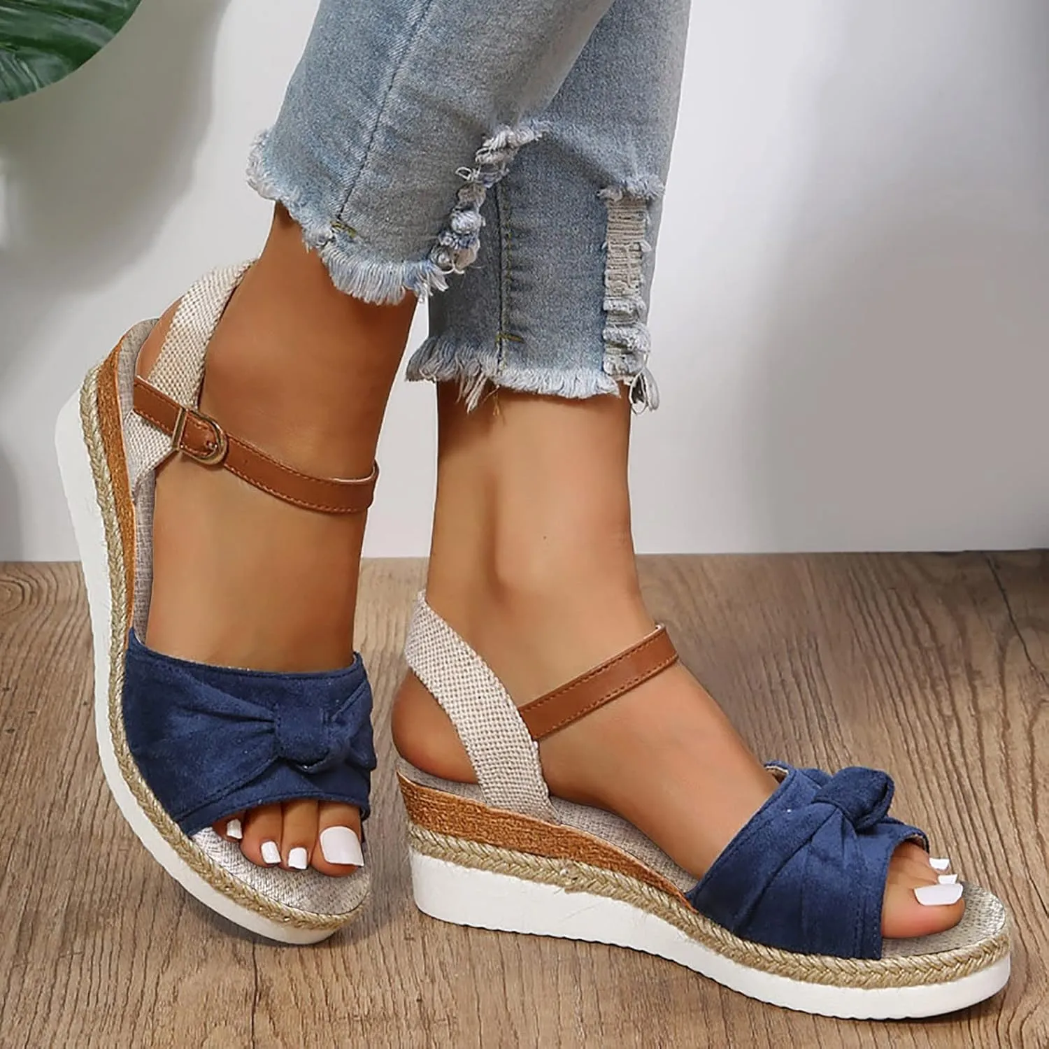 Orthopedic Platform Wedge Sandals for Women Summer Dressy 2025,Wedges Heels Walking Arch Support Open Toe Ankle Strap Casual Slip on Comfortable