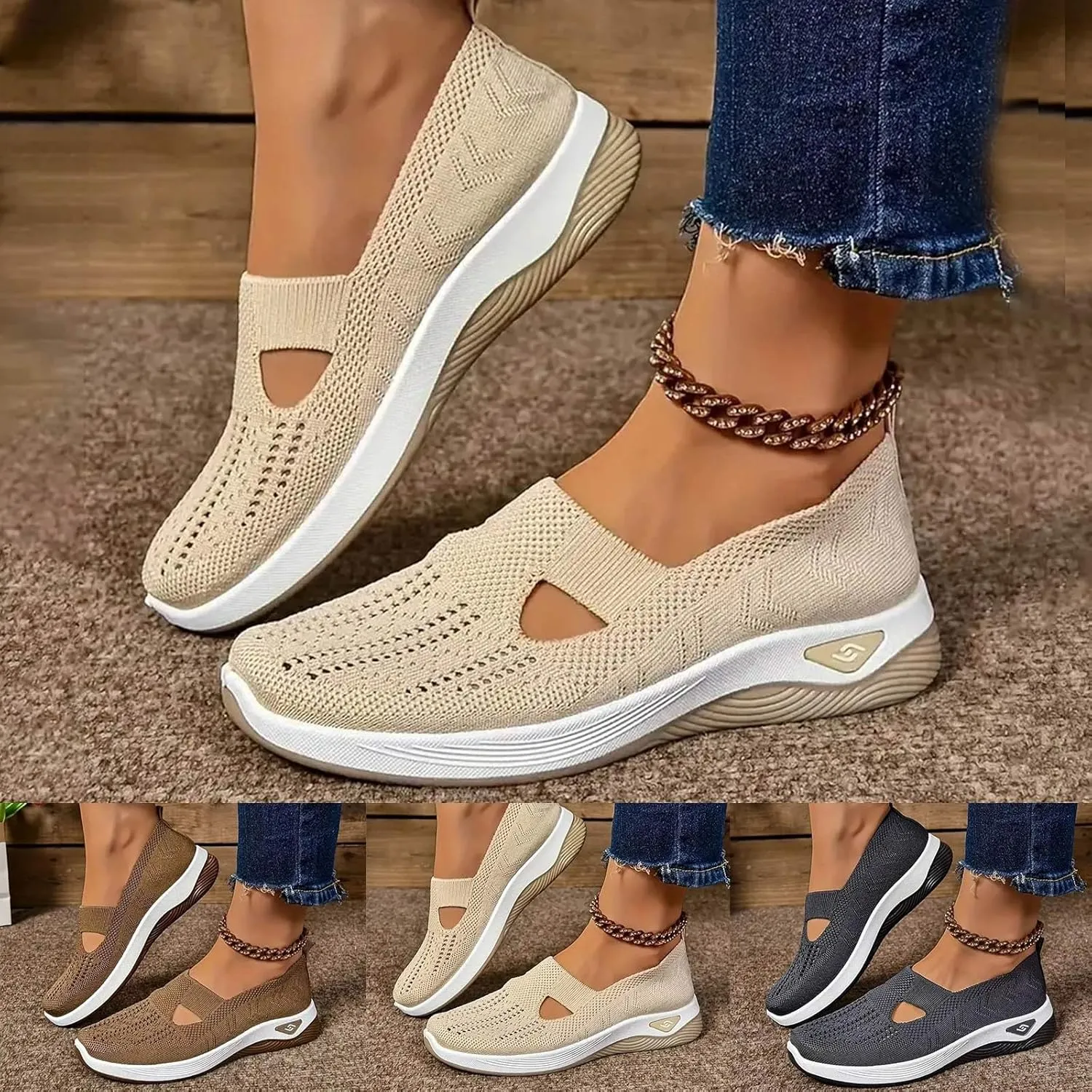 Orthopedic Shoes for Women Sandals,Womens Wide Width Breathable Walking Comfortable Slip on Sneakers Non Slip Lightweight Sneaker