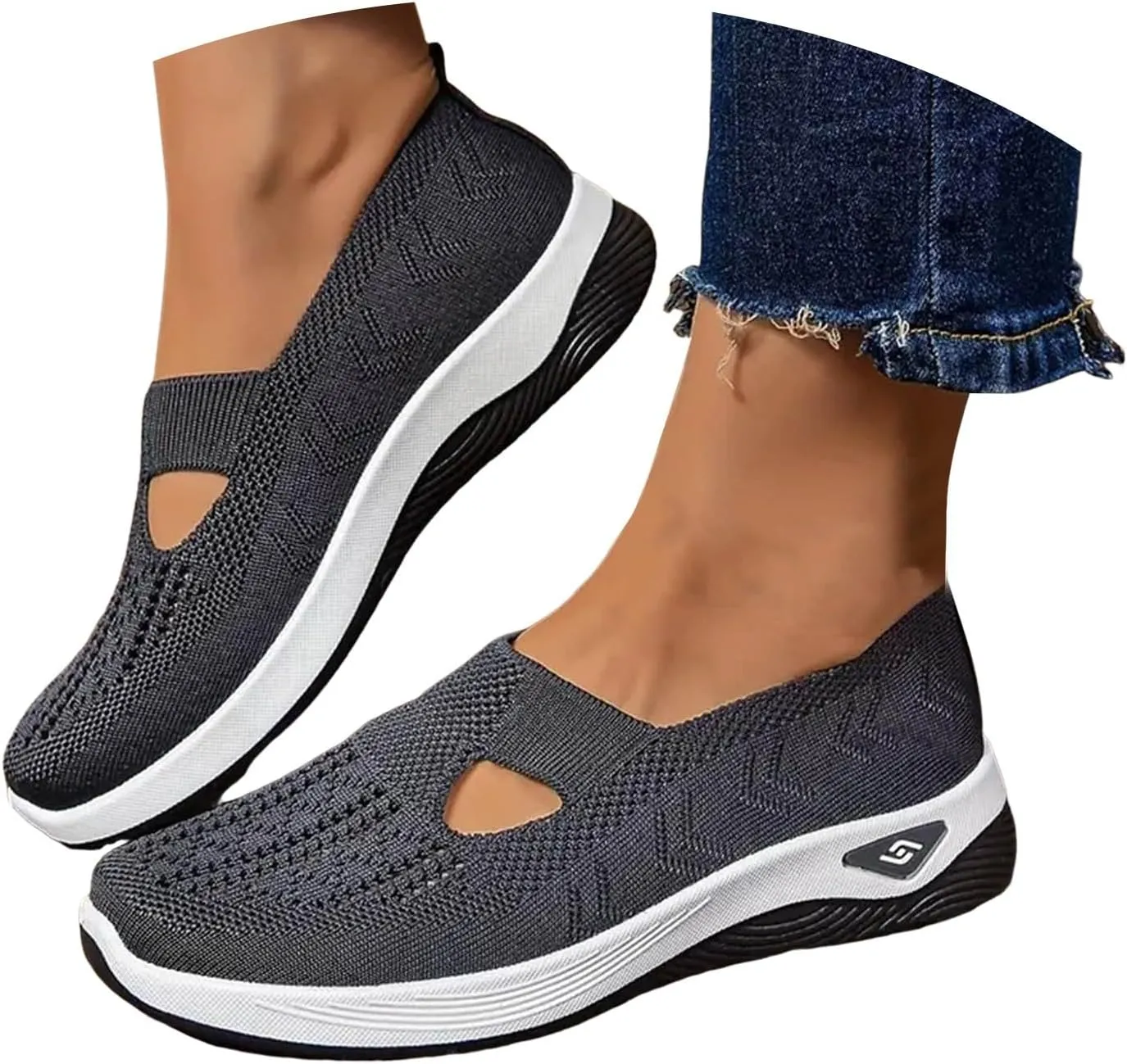 Orthopedic Shoes for Women Sandals,Womens Wide Width Breathable Walking Comfortable Slip on Sneakers Non Slip Lightweight Sneaker