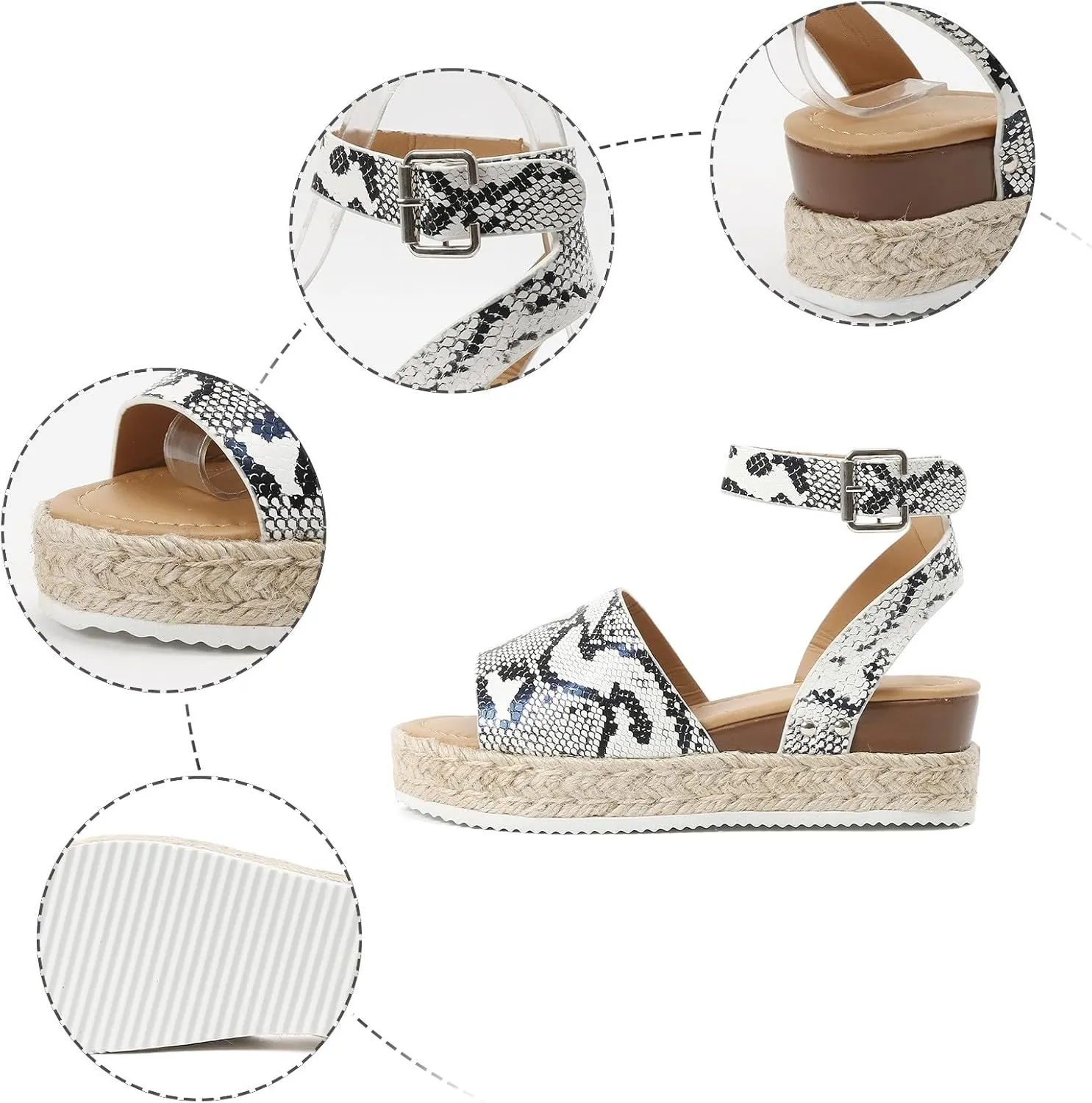 Orthopedic Wedge Sandals for Women 2025 Summer Dressy Flat Open Toe Ankle Strap Espadrilles Boho Comfortable Casual Strappy Slip on Wedges Shoes