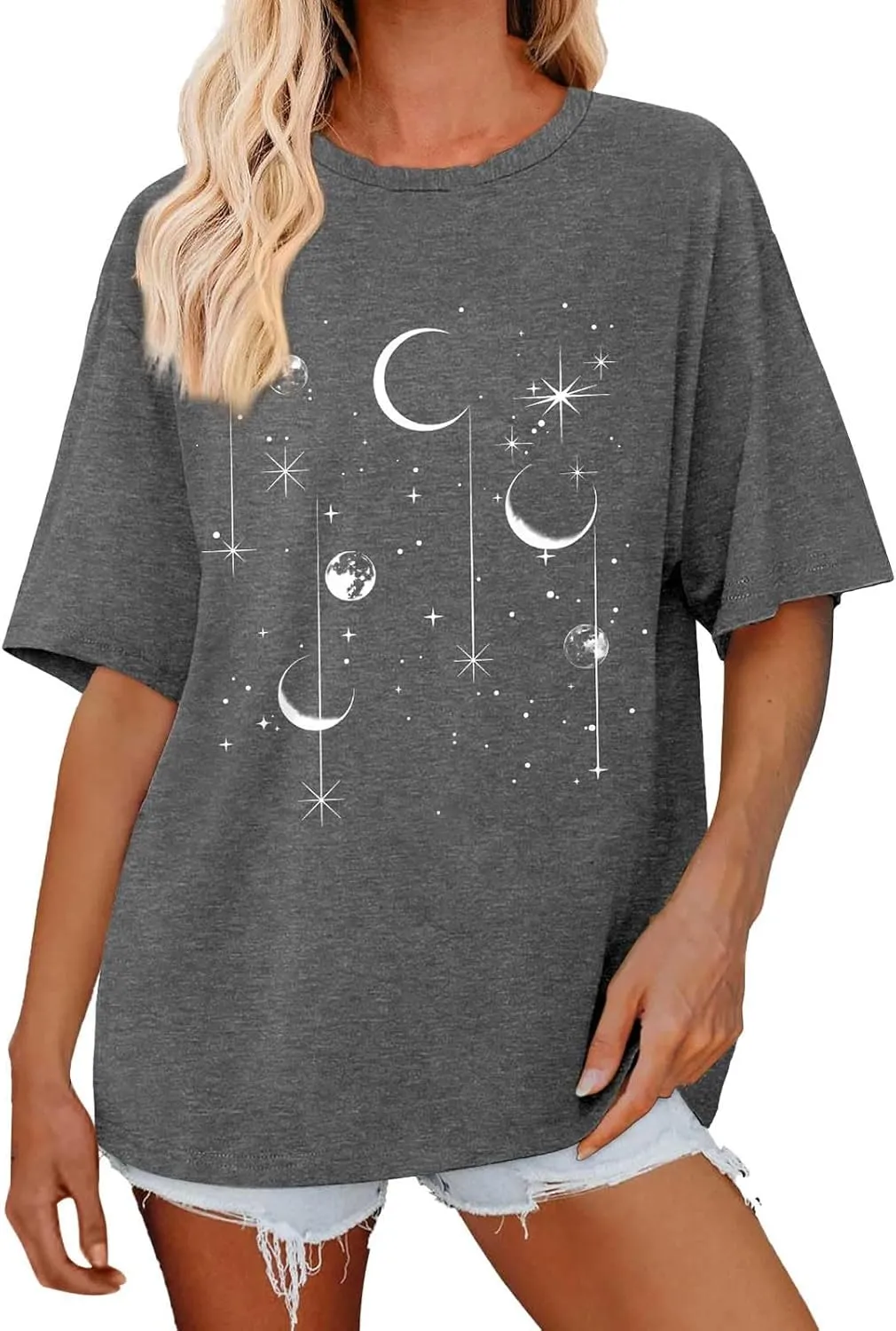 Oversized Tshirts for Women Flower Graphic Tees Short Sleeve Shirts 2025 Summer Casual Loose Fit Beach Tops