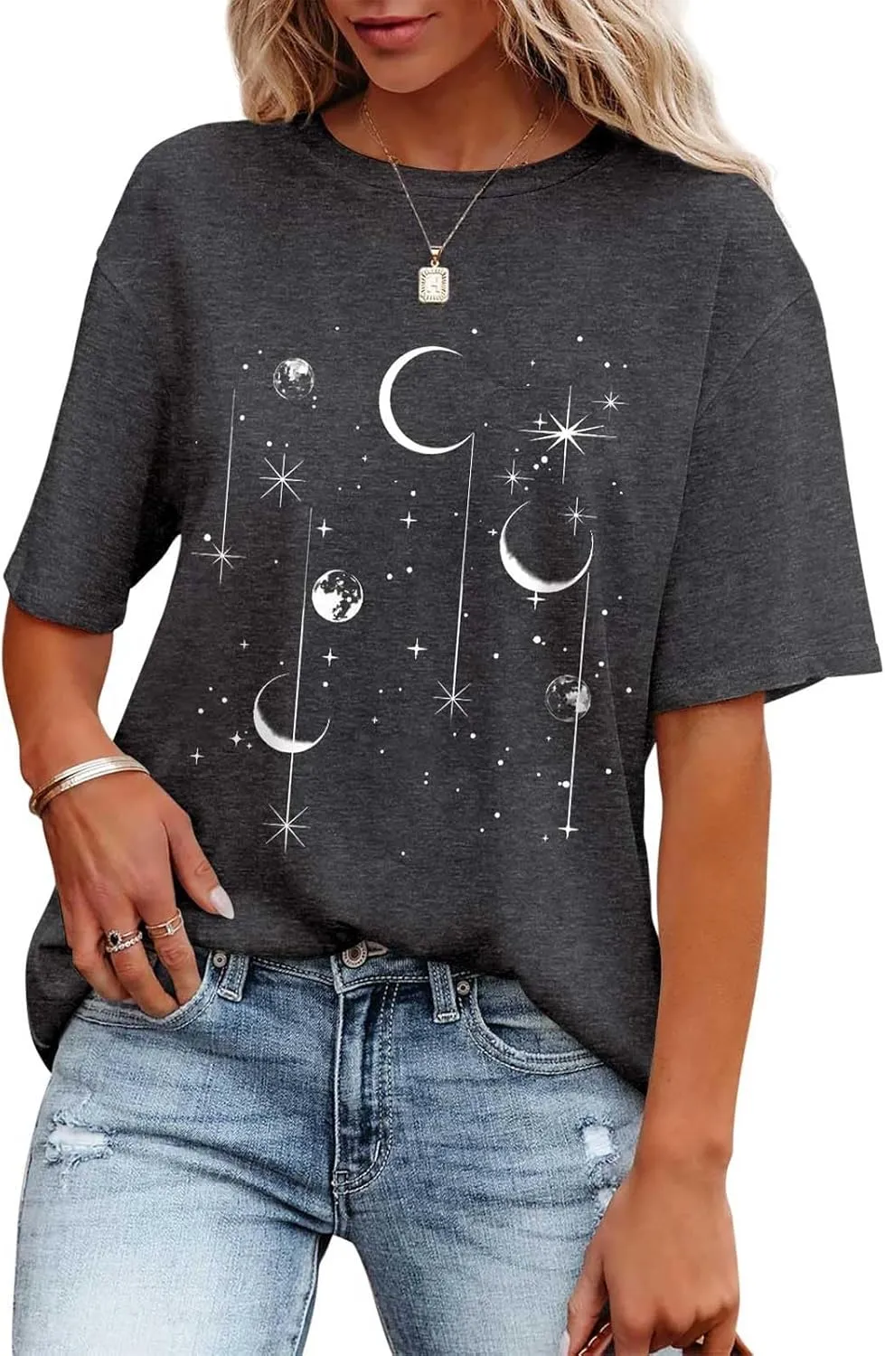 Oversized Tshirts for Women Flower Graphic Tees Short Sleeve Shirts 2025 Summer Casual Loose Fit Beach Tops