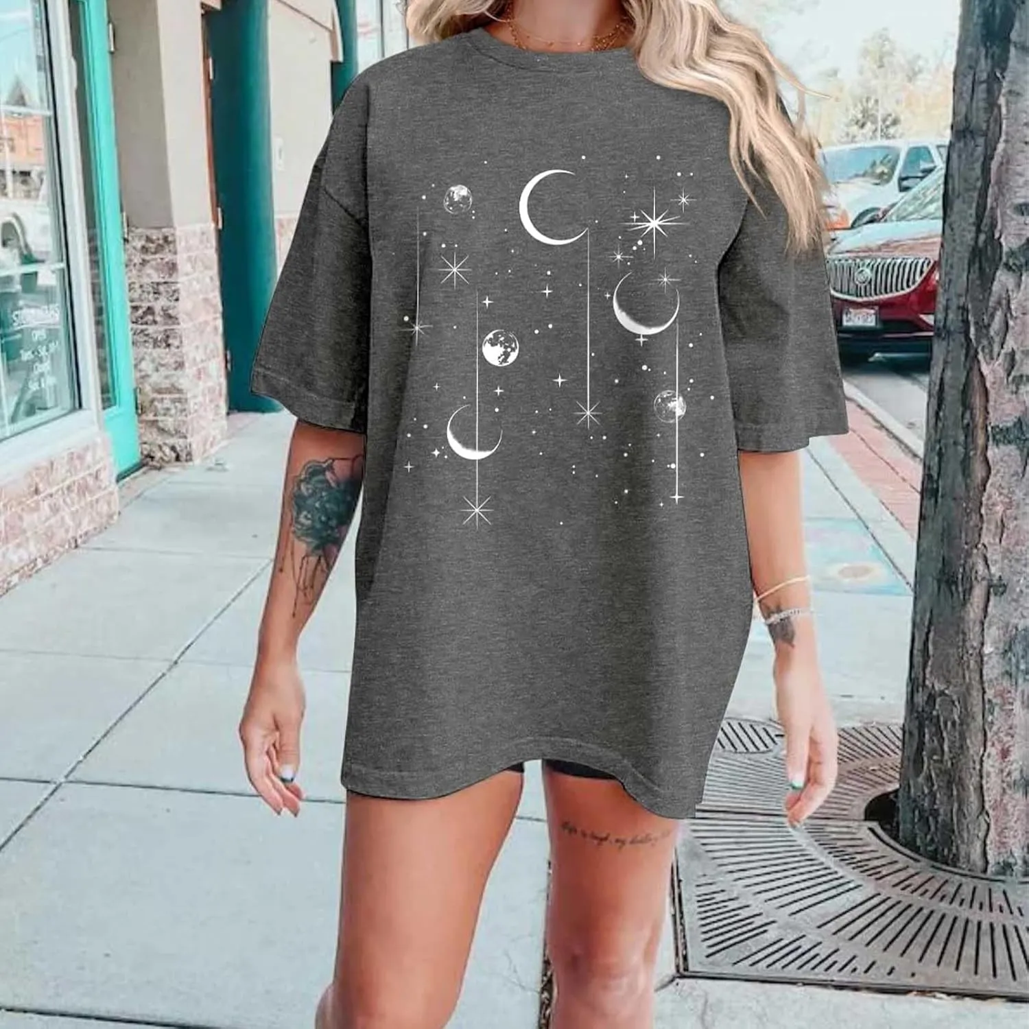 Oversized Tshirts for Women Flower Graphic Tees Short Sleeve Shirts 2025 Summer Casual Loose Fit Beach Tops